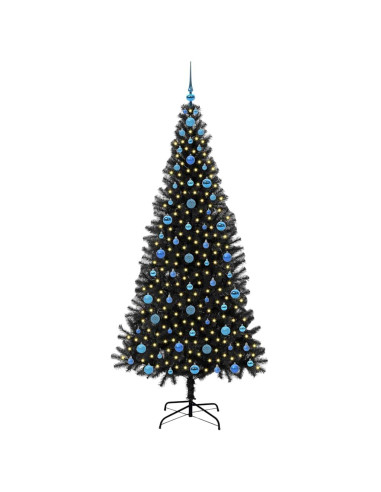 Albero di Natale con 300 LED con supporto Nero 210 cm PVC