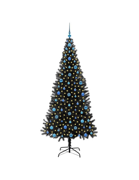 Albero di Natale con 300 LED con supporto Nero 210 cm PVC