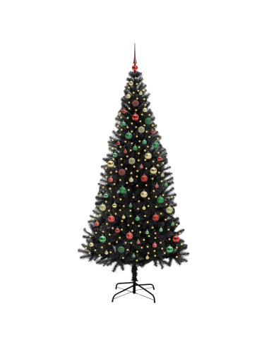 Albero di Natale con 300 LED con supporto Nero 210 cm PVC