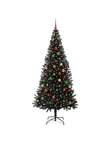 Albero di Natale con 300 LED con supporto Nero 210 cm PVC