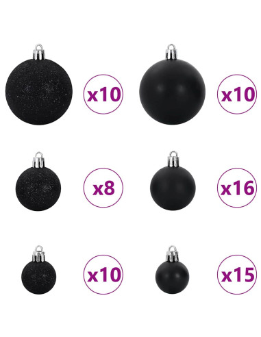 Albero di Natale con 300 LED con supporto Nero 240 cm PVC