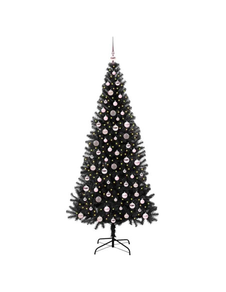 Albero di Natale con 300 LED con supporto Nero 240 cm PVC