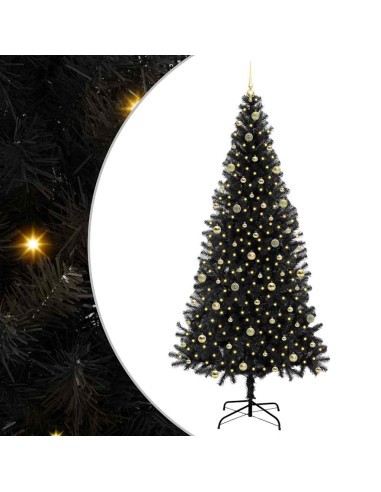 Albero di Natale con 300 LED con supporto Nero 240 cm PVC