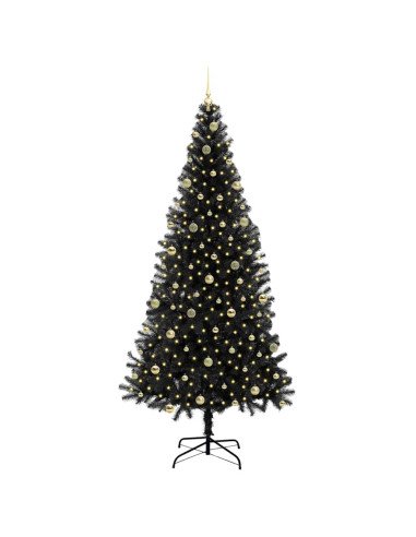 Albero di Natale con 300 LED con supporto Nero 240 cm PVC