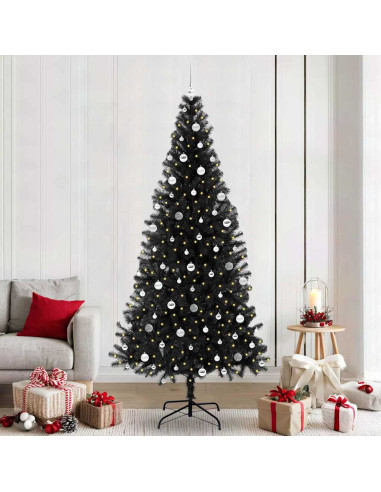 Albero di Natale con 300 LED con supporto Nero 240 cm PVC