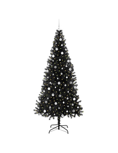 Albero di Natale con 300 LED con supporto Nero 240 cm PVC