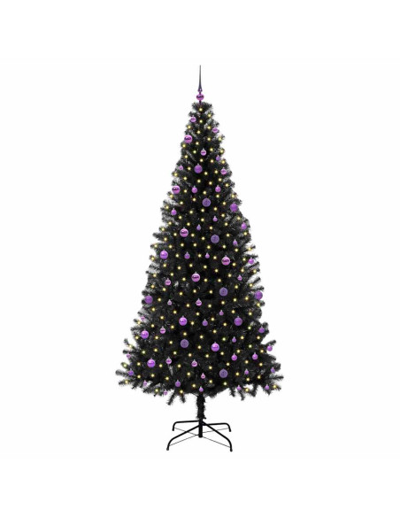 Albero di Natale con 300 LED con supporto Nero 240 cm PVC