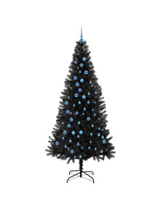 Albero di Natale con 300 LED con supporto Nero 240 cm PVC 2