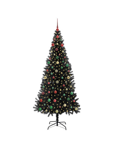 Albero di Natale con 300 LED con supporto Nero 240 cm PVC