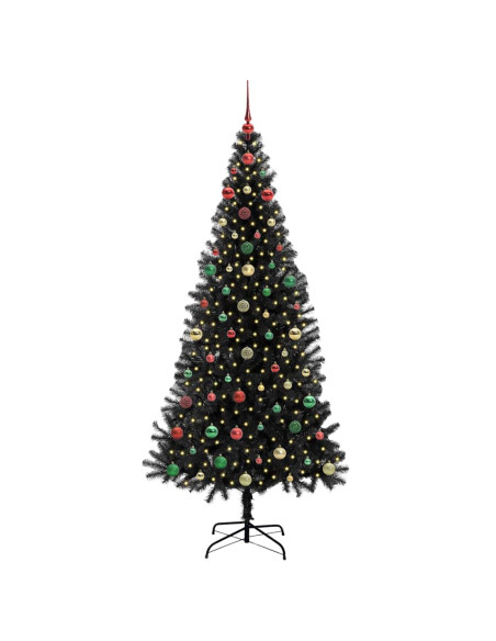 Albero di Natale con 300 LED con supporto Nero 240 cm PVC