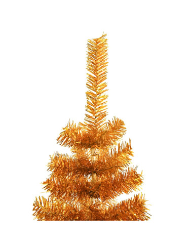 Albero di Natale con 150 LED con supporto Oro 120 cm PET