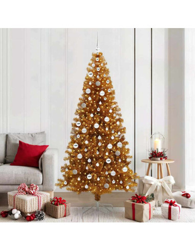 Albero di Natale con 300 LED con supporto Oro 210 cm PET