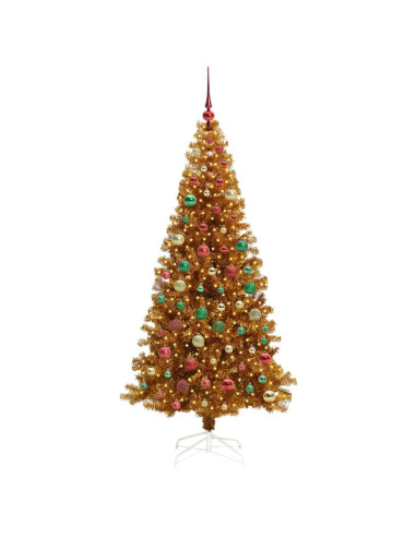 Albero di Natale con 300 LED con supporto Oro 210 cm PET
