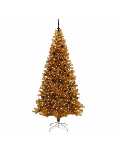 Albero di Natale con 300 LED con supporto Oro 240 cm PET