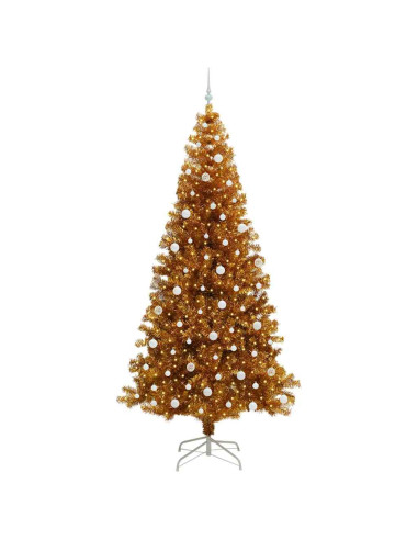 Albero di Natale con 300 LED con supporto Oro 240 cm PET