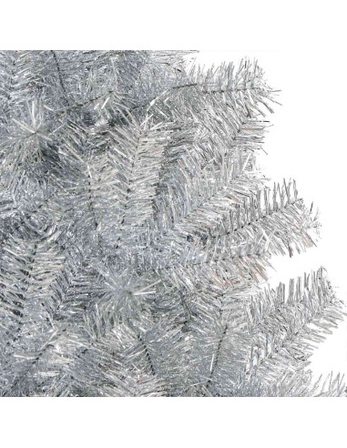 Albero di Natale con 150 LED con supporto Argento 120 cm PET