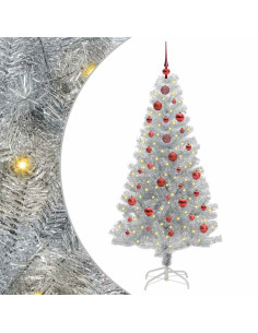 Albero di Natale con 150 LED con supporto Argento 150 cm PET 2