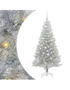 Albero di Natale con 150 LED con supporto Argento 150 cm PET 2