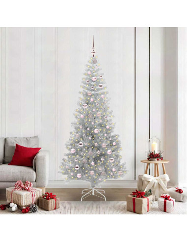 Albero di Natale con 300 LED con supporto Argento 210 cm PET