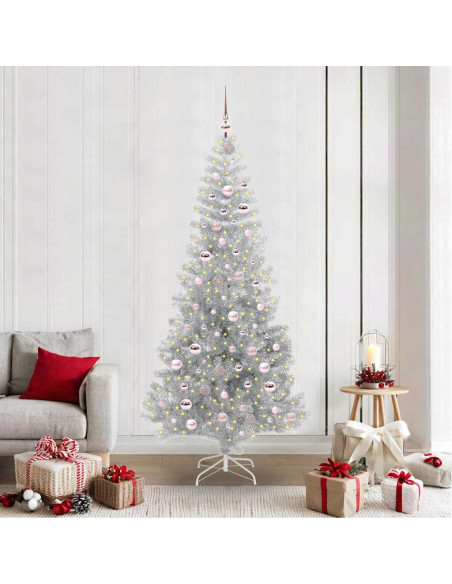 Albero di Natale con 300 LED con supporto Argento 210 cm PET