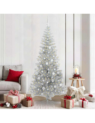 Albero di Natale con 300 LED con supporto Argento 210 cm PET
