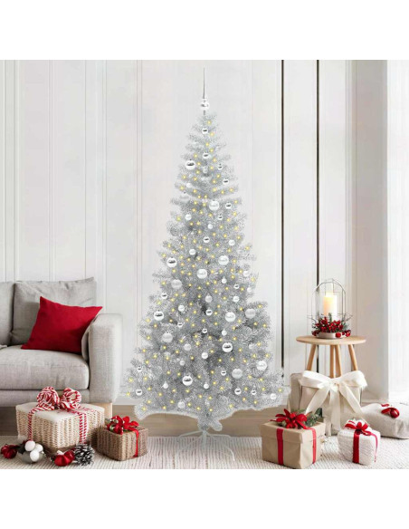 Albero di Natale con 300 LED con supporto Argento 210 cm PET