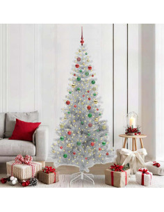 Albero di Natale con 300 LED con supporto Argento 210 cm PET 2