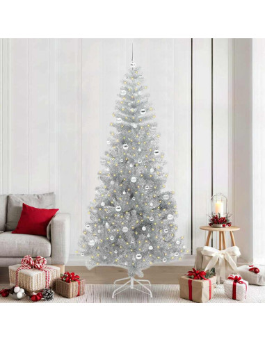 Albero di Natale con 300 LED con supporto Argento 240 cm PET