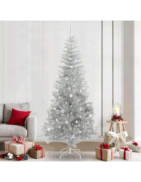 Albero di Natale con 300 LED con supporto Argento 240 cm PET