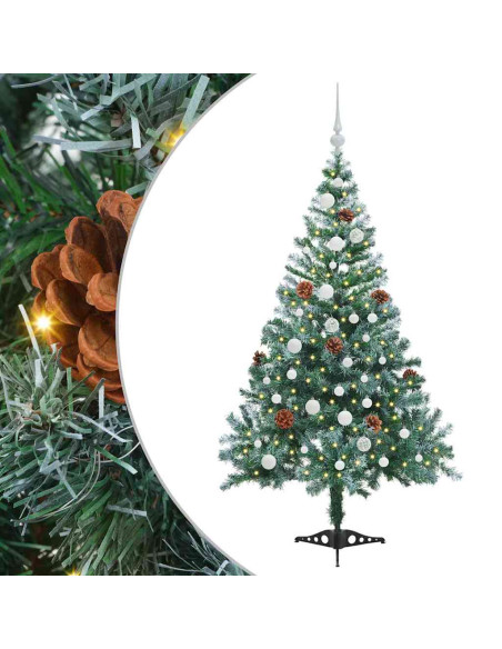 Albero di Natale artificiale Verde 150 cm PVC e Acciaio