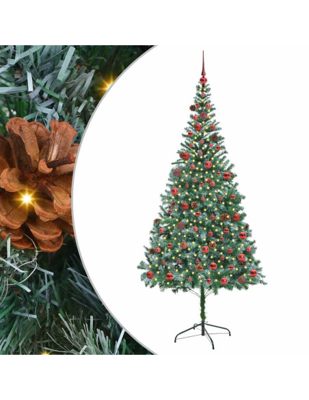 Albero di Natale artificiale Verde 210 cm PVC e Acciaio