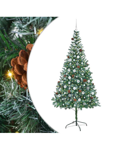Albero di Natale artificiale Verde 210 cm PVC e Acciaio