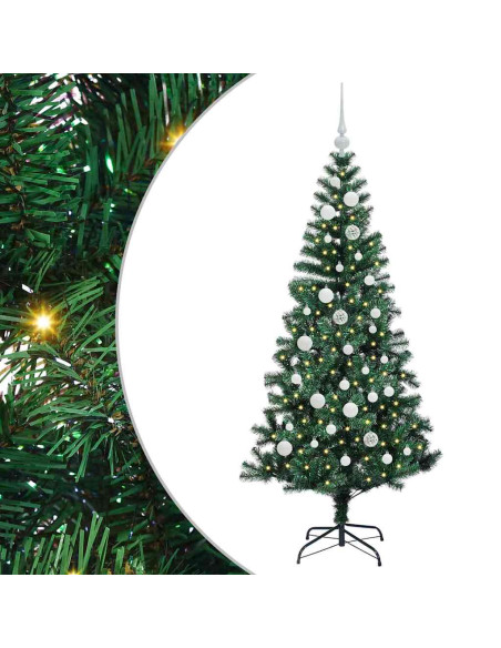 Albero di Natale artificiale con luci integrate Verde 150cm
