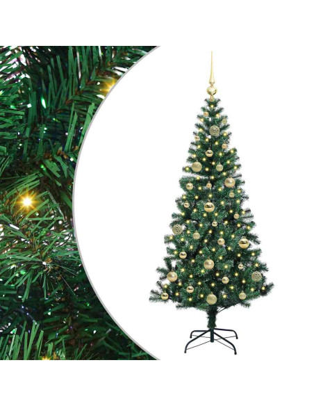 Albero di Natale artificiale con luci integrate Verde 150cm