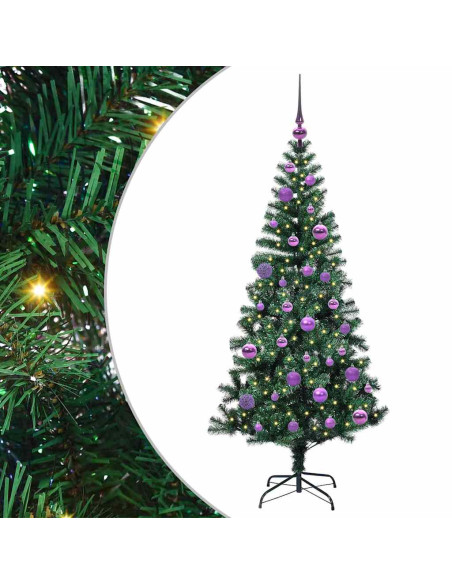 Albero di Natale artificiale con luci integrate Verde 150cm