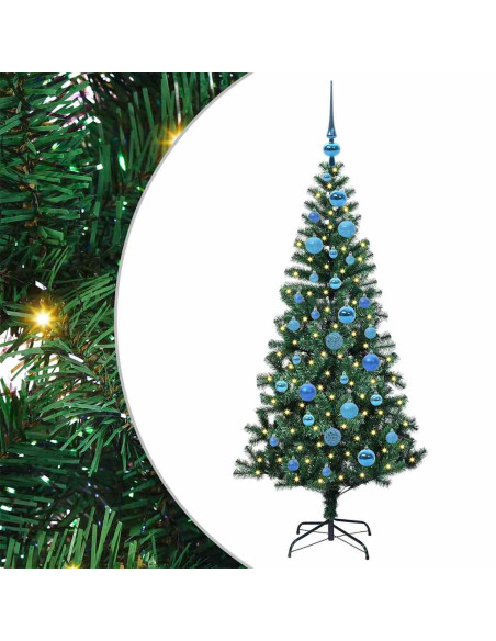 Albero di Natale artificiale con luci integrate Verde 150cm