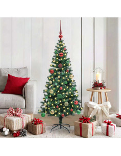 Albero di Natale artificiale con luci integrate Verde 150cm 2