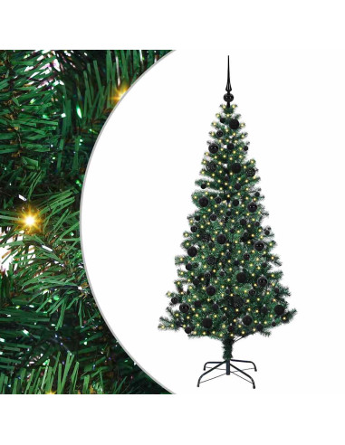 Albero di Natale artificiale con luci integrate Verde 180 cm