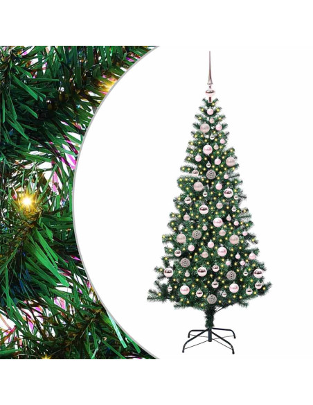Albero di Natale artificiale con luci integrate Verde 180 cm