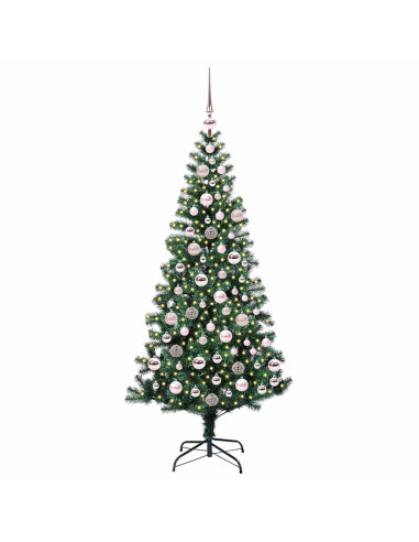 Albero di Natale artificiale con luci integrate Verde 180 cm