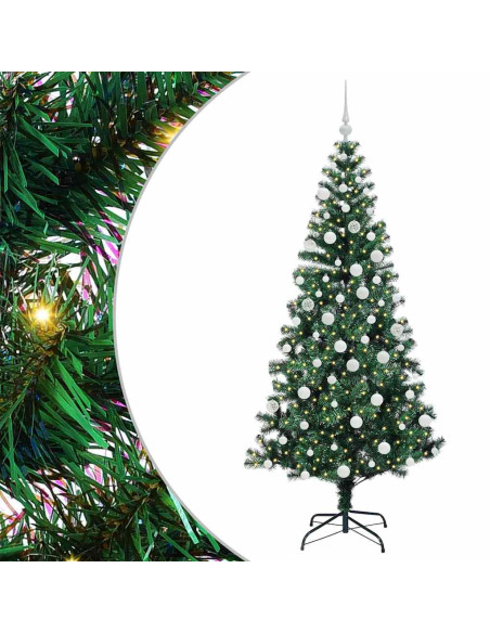 Albero di Natale artificiale con luci integrate Verde 180 cm