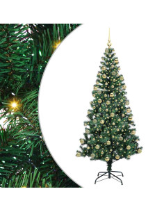 Albero di Natale artificiale con luci integrate Verde 180 cm 2