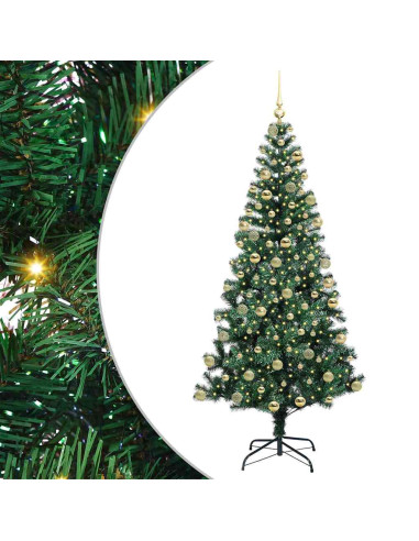 Albero di Natale artificiale con luci integrate Verde 180 cm