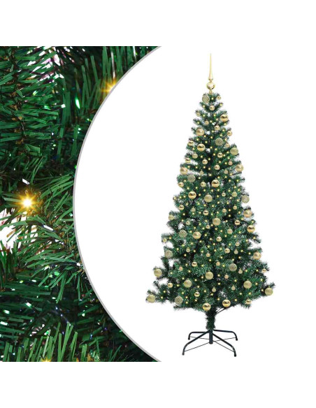Albero di Natale artificiale con luci integrate Verde 180 cm