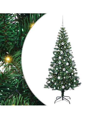 Albero di Natale artificiale con luci integrate Verde 180 cm