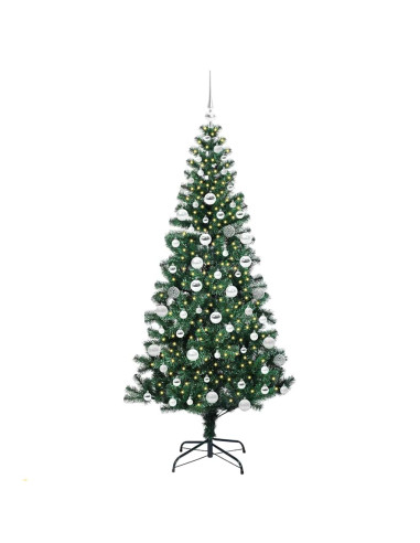 Albero di Natale artificiale con luci integrate Verde 180 cm