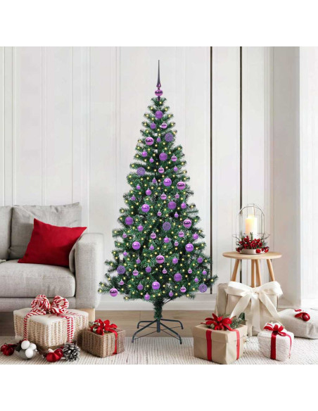 Albero di Natale artificiale con luci integrate Verde 180 cm