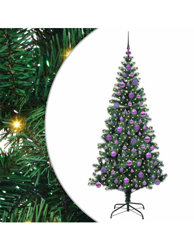 Albero di Natale artificiale con luci integrate Verde 180 cm