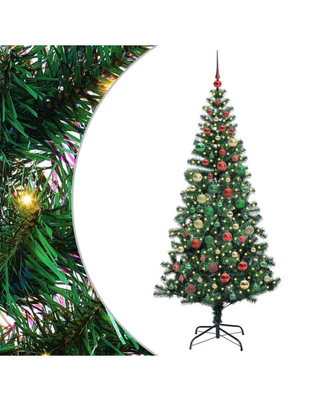Albero di Natale artificiale con luci integrate Verde 180 cm