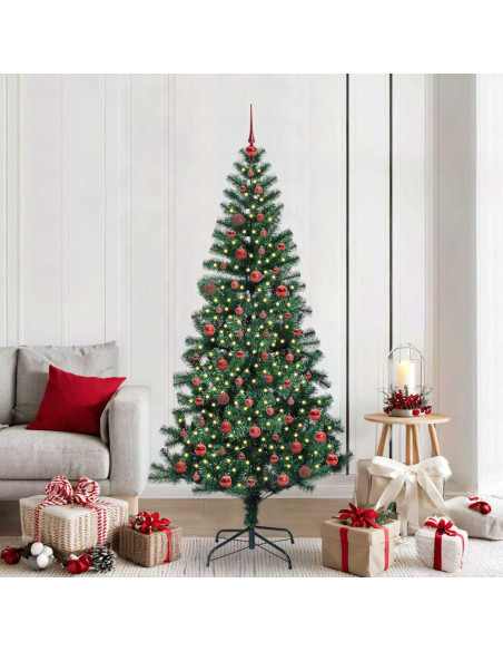 Albero di Natale artificiale con luci integrate Verde 210 cm